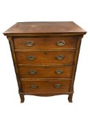A 19th century mahogany graduated four drawer chest, on splayed feet, height 79 cm, width 60 cm,