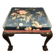 A 19th century mahogany dressing table stool,