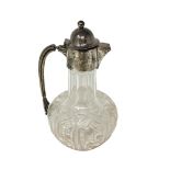 An Edwardian silver mounted cut glass claret jug, Elkington & Co, Birmingham 1903, height 24.5cm.