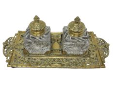A Victorian brass desk stand by Townshend & Co,