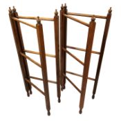 A pair of 19th century beech folding drying stands, each height 97 cm.