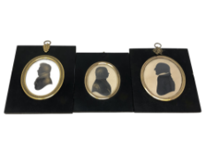 Three early 19th century silhouette portrait miniatures,