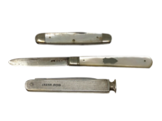 A silver mounted pen knife, Harrison Fisher & Co, Sheffield 1952,