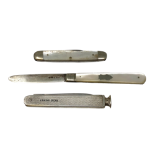 A silver mounted pen knife, Harrison Fisher & Co, Sheffield 1952,