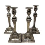 A set of four Neo-Classical silver candlesticks, Robert Makepeace & Richard Carter, London 1777,