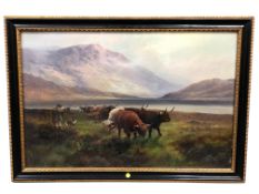 H R Hall (1866-1902): Scotch Cattle on the Way to the Lowlands, oil on canvas, signed,