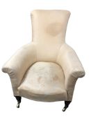 A Regency armchair, with curved and shaped back,