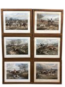 After Henry Alken : Fores's Steeple Chase Scenes, a full set of six aquatints by J.