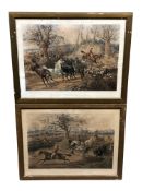 After Henry Alken : Fores's Hunting Scenes, a pair of aquatints by J.