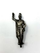 A solid silver figure of a knight, height 8.