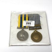 A pair of Korea medals named to P/SSX 722284 C. Dorney A.B. R.N.