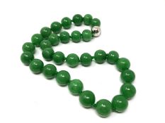 A heavy jade necklace