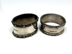 Two Celtic pattern silver napkin rings CONDITION REPORT: 66g