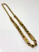An antique yellow metal necklace, 49.4 g.