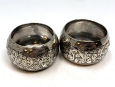 A pair of antique silver napkin rings CONDITION REPORT: 45.