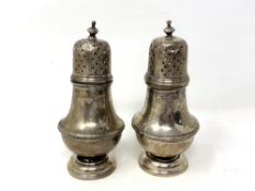 Two silver castors