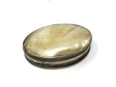 A Georgian silver and mother of pearl snuff box