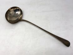 A George III silver soup ladle, London 1791 length 34cm CONDITION REPORT: 151.7g.