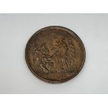 A rare French bronze medallion by Duvivier dated 1775