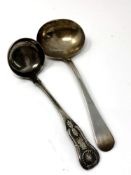 A Georgian silver ladle and a Victorian example (2)