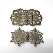 Two antique silver belt buckles (2) CONDITION REPORT: 61.5g gross.