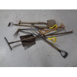 A bundle of garden tools