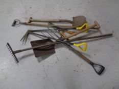 A bundle of garden tools