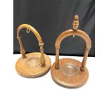 Two rosewood pocket watch stands