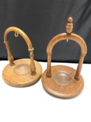 Two rosewood pocket watch stands