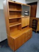 A mid 20th century teak bureau bookcase, width 120 cm,