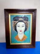 A 20th century J Thornton oil on board of a Geisha,