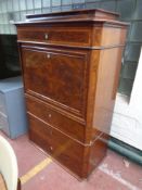 A 19th century continental mahogany secretaire chest (as found)