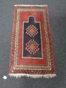 A prayer rug, Afghan/Caucasian border, length 125 cm,