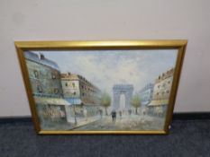 A Burnett oil on canvas, Parisian street scene,