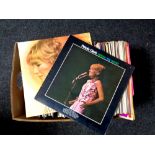 A box containing a large quantity of vinyl LPs, Petula Clark,