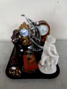 A tray of contemporary ornaments and mantel clocks : Julianna,