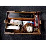 A box containing miscellaneous to include a Metamec barometer,