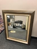 A two tone contemporary mirror,