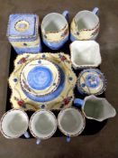 15 pieces of hand painted Chelsea tea ware