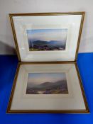 A pair of Frank Holmes paintings, Heather on a rural landscape,