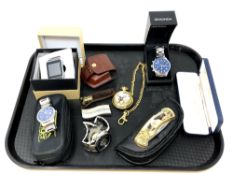 A tray containing wristwatches including Slazenger, Sekonda, Slazenger, gent's smart watch,