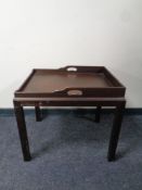 A mahogany occasional table with gallery