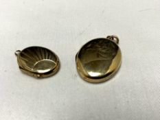 Two vintage gold plated lockets