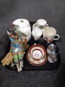 A tray containing assorted ceramics to include Royal Worcester egg coddlers,