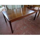 A 20th century rosewood refectory coffee table, width 140 cm,