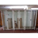 Three 20th century metal framed double door medical cabinets, width 93 cm,