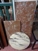 Three pieces of marble