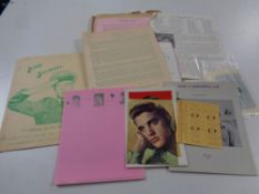 A small quantity of 1950s Elvis Fan Club memorabilia