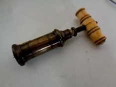 A Victorian brass Dowler patent corkscrew