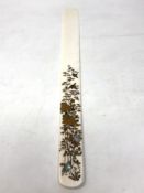 A superb quality Japanese inlaid ivory page turner, Meiji period,